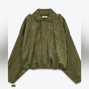 Zara Olive Green Bomber Jacket